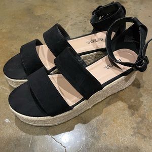 Justfab Black platform sandals